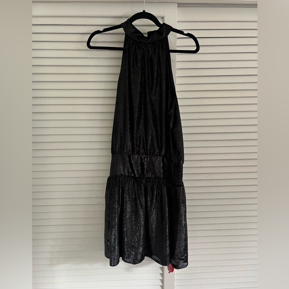 Ramy Brook Black Shimmer NWT Ellin Mini Dress Size M